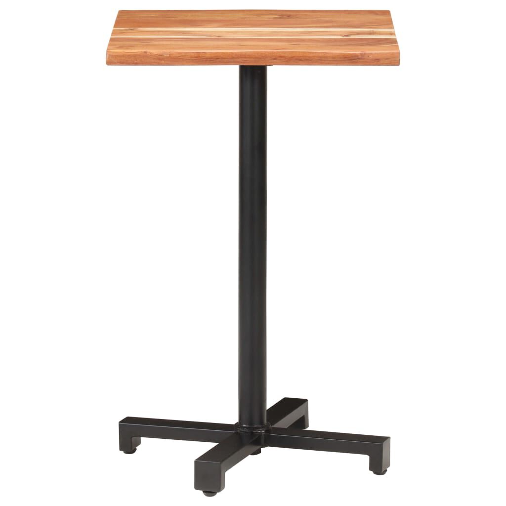 vidaXL Bistro Table with Live Edges 50x50x75 cm Solid Acacia Wood