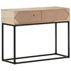 vidaXL Console Table 100x35x76 cm Solid Mango Wood and Natural Cane