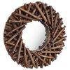 vidaXL Wall Mirror 40 cm Teak Round