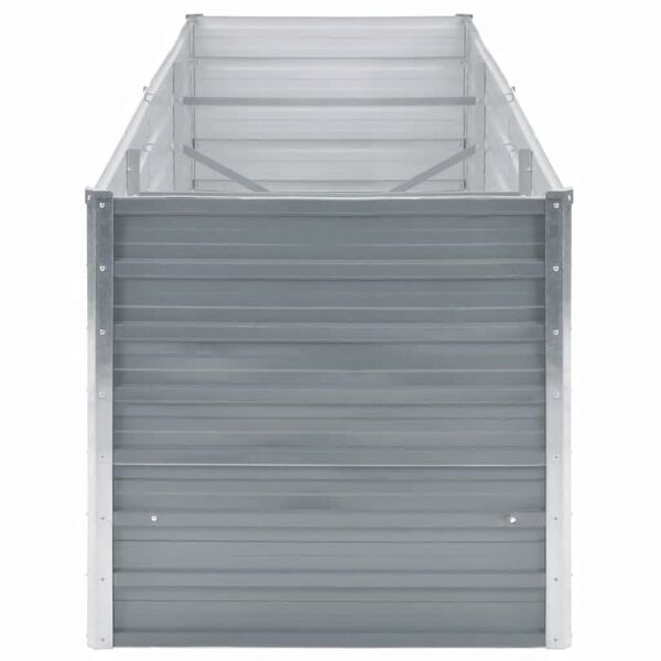 vidaXL Garden Raised Bed Galvanised Steel 240x80x77 cm Grey