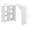 vidaXL Bar Table with Moveable Shelf White 138x39x110 cm