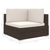vidaXL Sectional Corner Chair with Cushions Poly Rattan Brown