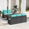 vidaXL Garden Sofa Set 6 pcs Black and turquoise