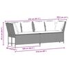 vidaXL Garden Sofa with Cushions Grey Poly Rattan