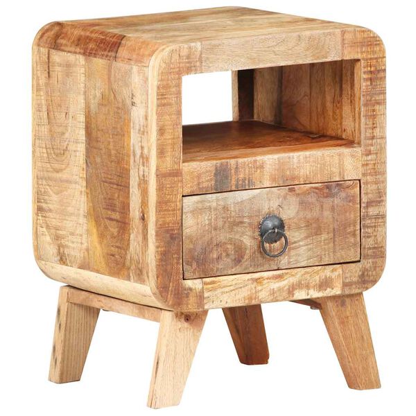 vidaXL Bedside Cabinet 30x30x41 cm Rough Mango Wood