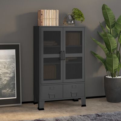 vidaXL Industrial Storage Chest Anthracite Metal