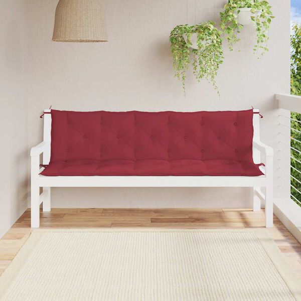 vidaXL Garden Bench Cushion Wine Red 180x(50+50)x7cm Oxford Fabric