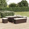 vidaXL Ottoman Bench with Cushion Brown 110x30x40 cm Poly Rattan