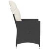 vidaXL Reclining Garden Chair with Cushions Black Poly Rattan