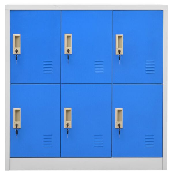vidaXL Locker Cabinet Light Grey and Blue 90x45x92.5 cm Steel