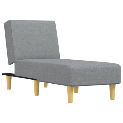 vidaXL Chaise Longue Light Grey Fabric