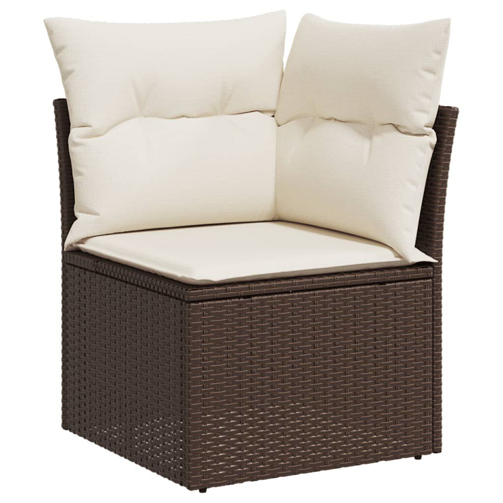 vidaXL 6 Piece Garden Sofa Set with Cushions Brown Poly Rattan