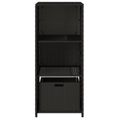 vidaXL Garden Storage Cabinet Black 50x55x115 cm Poly Rattan