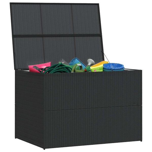 vidaXL Garden Storage Box Black 150x100x100 cm Poly Rattan