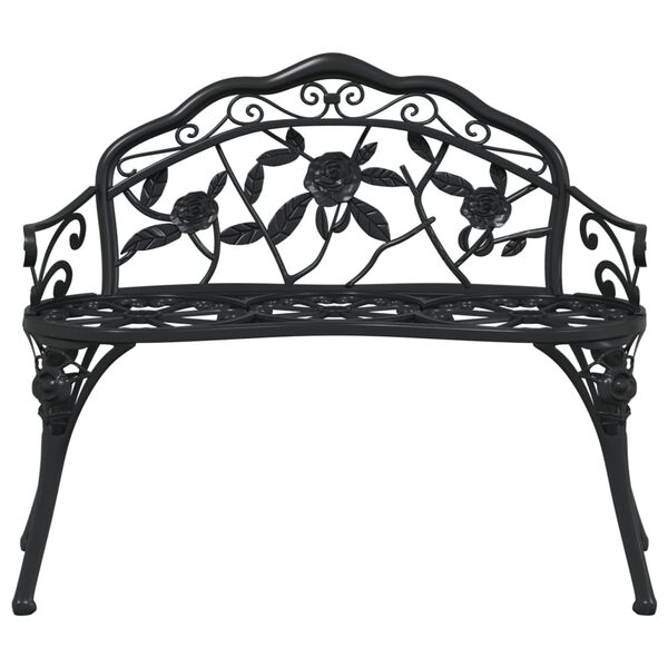 vidaXL Garden Bench 100 cm Cast Aluminium Black