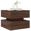 vidaXL Coffee Table with LED Lights Brown Oak 50x50x40 cm