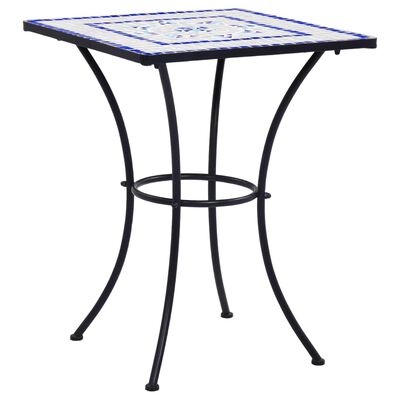 vidaXL Mosaic Bistro Table Blue and White 60 cm Ceramic