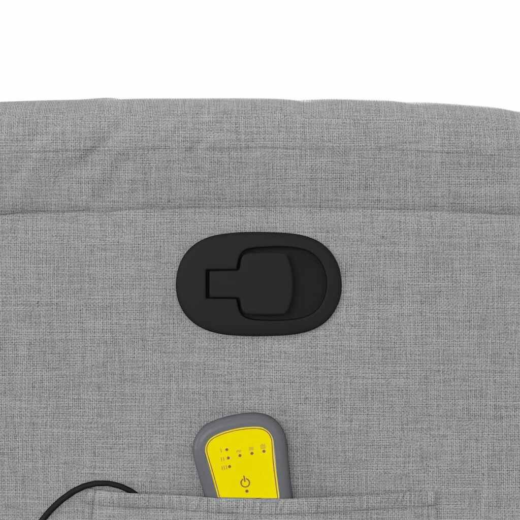vidaXL Stand up Massage Recliner Chair Light Grey Fabric