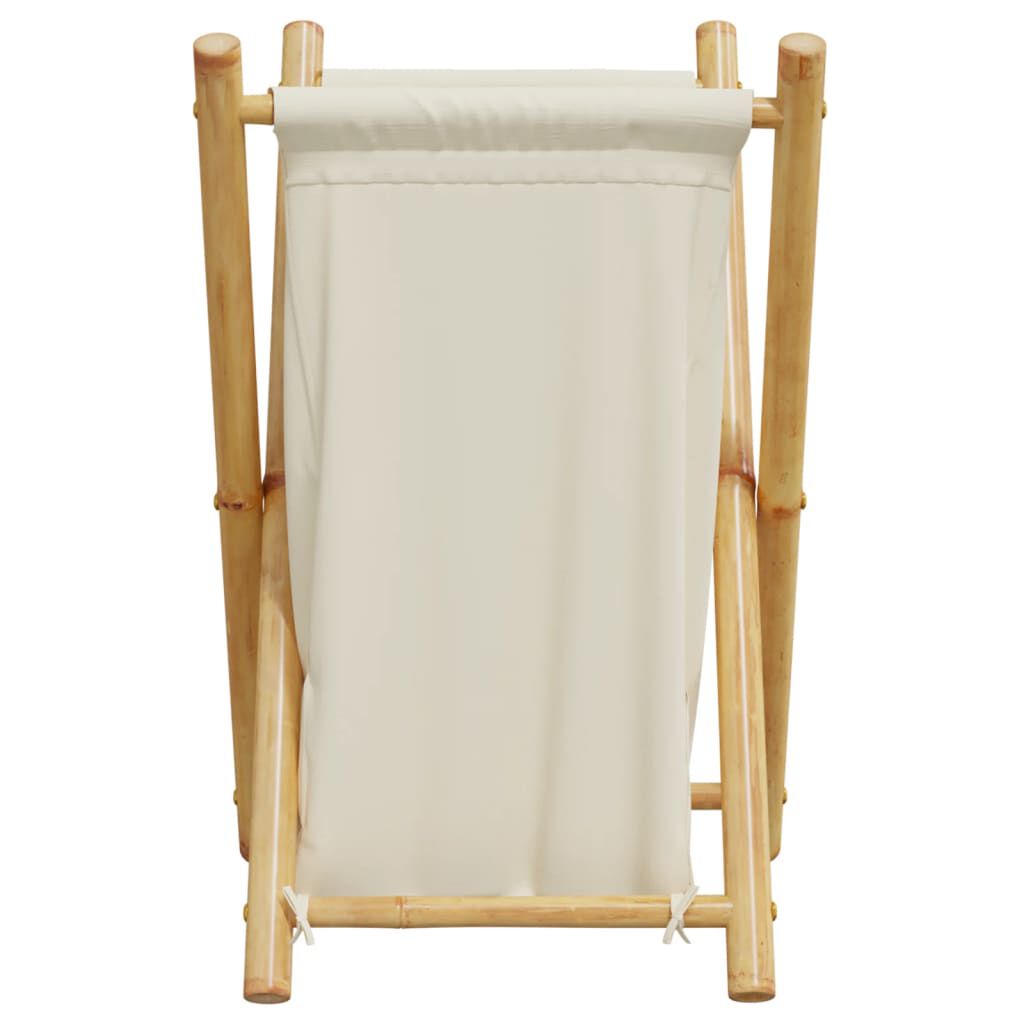 vidaXL Laundry Basket Cream White 41.5x36x63.5 cm Bamboo