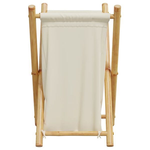 vidaXL Laundry Basket Cream White 41.5x36x63.5 cm Bamboo