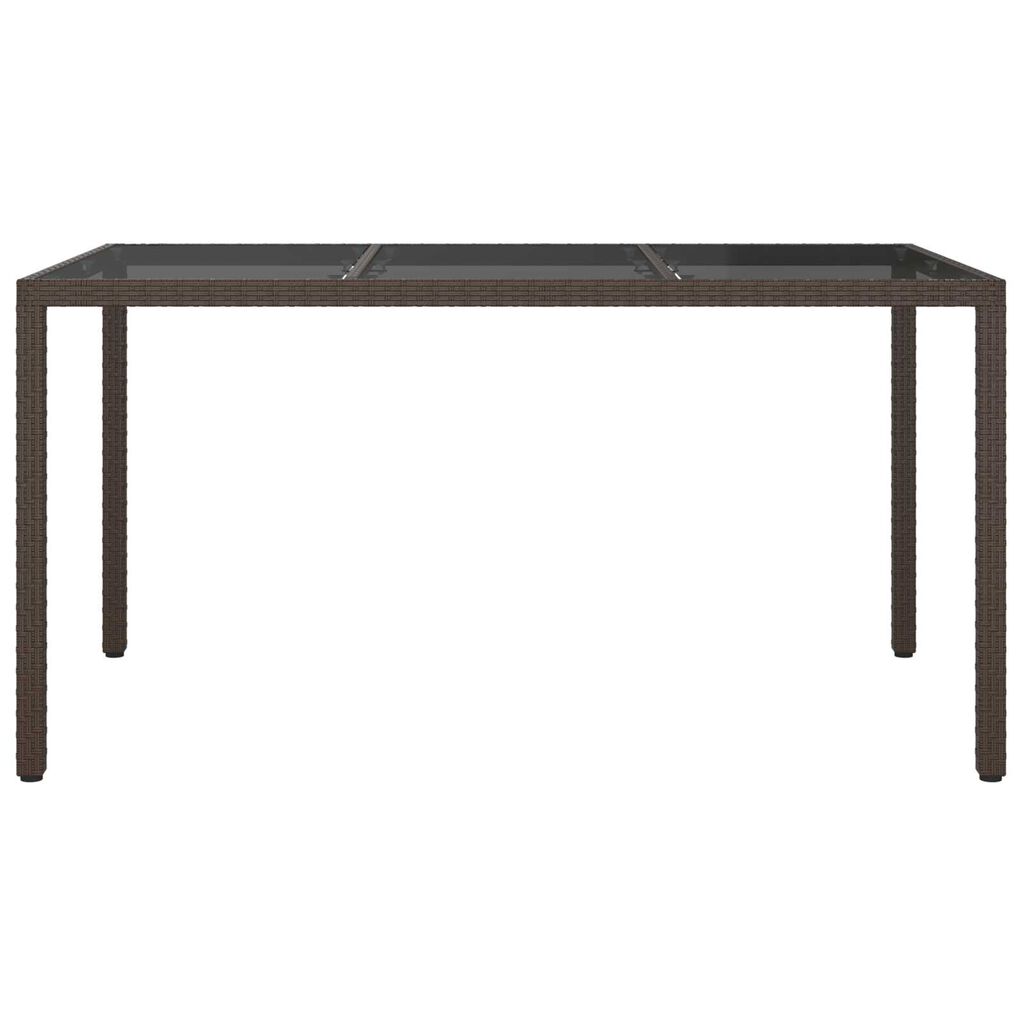 vidaXL Garden Dining Table Brown 150x90x75 cm Poly Rattan