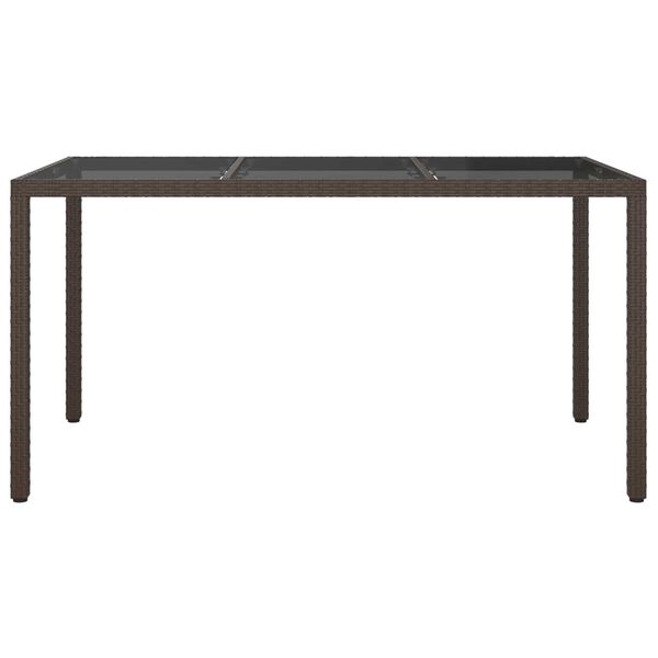 vidaXL Garden Dining Table Brown 150x90x75 cm Poly Rattan