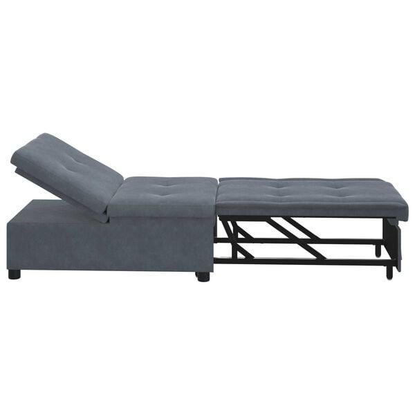 vidaXL Sofa Bed 3-in-1 Pull-Out Design Dark Grey Velvet