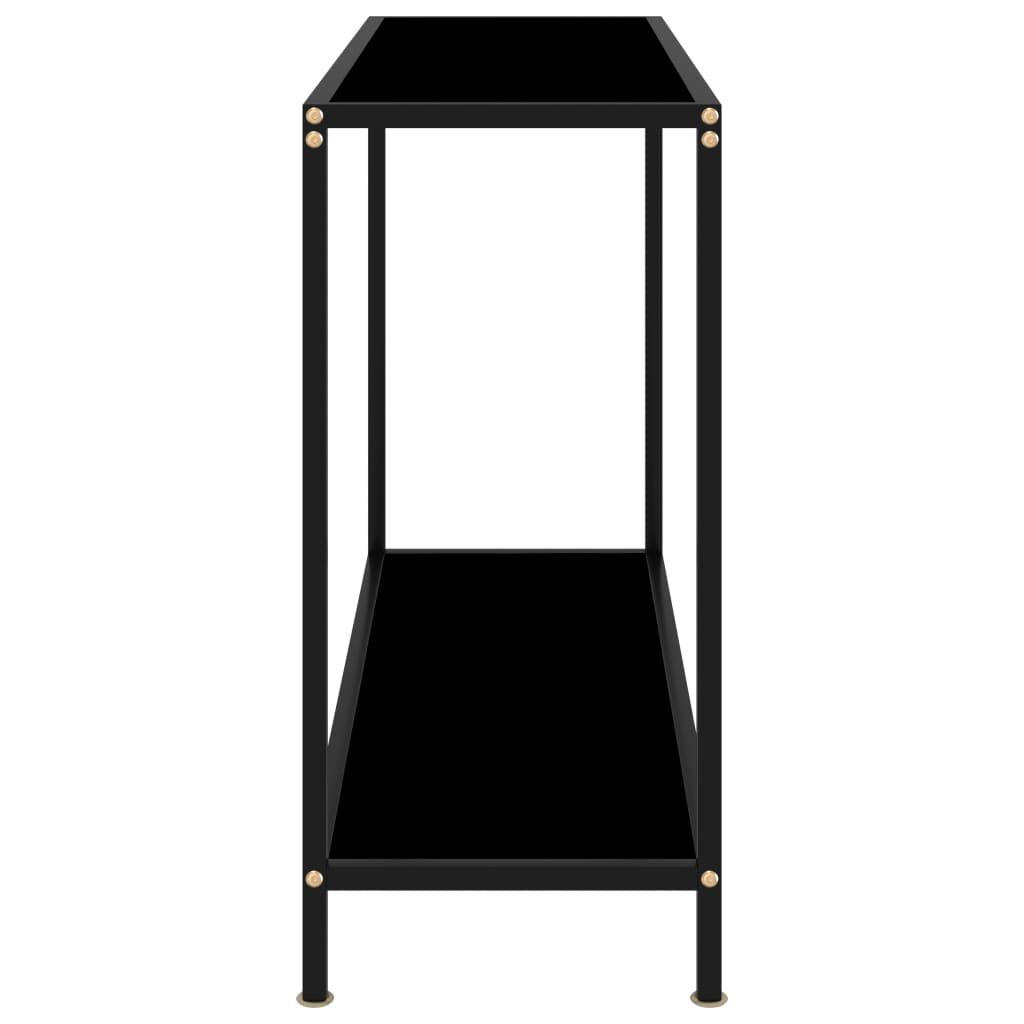 vidaXL Console Table Black 100x35x75 cm Tempered Glass