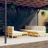 vidaXL 8 Piece Garden Lounge Set with Cream Cushions Pinewood