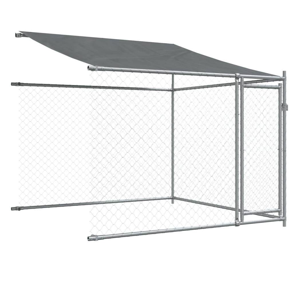 vidaXL Dog Cage with Roof and Doors Grey 6x2x2 m Galvanised Steel