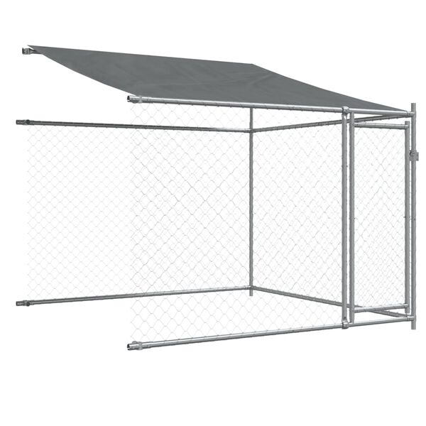 vidaXL Dog Cage with Roof and Doors Grey 6x2x2 m Galvanised Steel