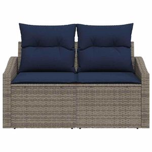 vidaXL Garden Sofa Grey 123 x 62 x 69cm Poly Rattan