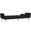 vidaXL 2-Seater Sofa Bed with Two Pillows Black Fabric
