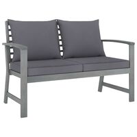 vidaXL Garden Bench 120 cm with Dark Grey Cushion Solid Acacia Wood