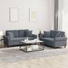 vidaXL 2 Piece Sofa Set with Pillows Dark Grey Velvet