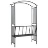 vidaXL Garden Arch with Bench Black 128x50x207 cm Iron