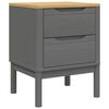 vidaXL Bedside Cabinet "FLORO" Grey 45x39x57 cm Solid Wood Pine