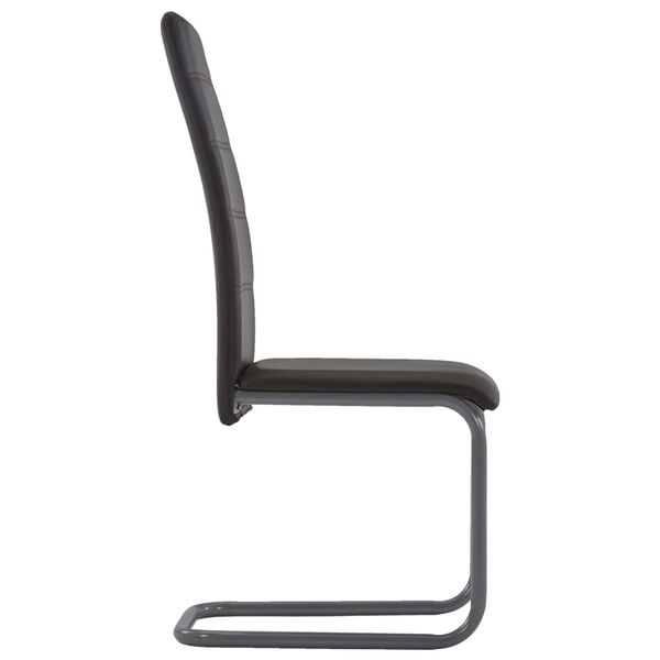 vidaXL Cantilever Dining Chairs 4 pcs Brown Faux Leather