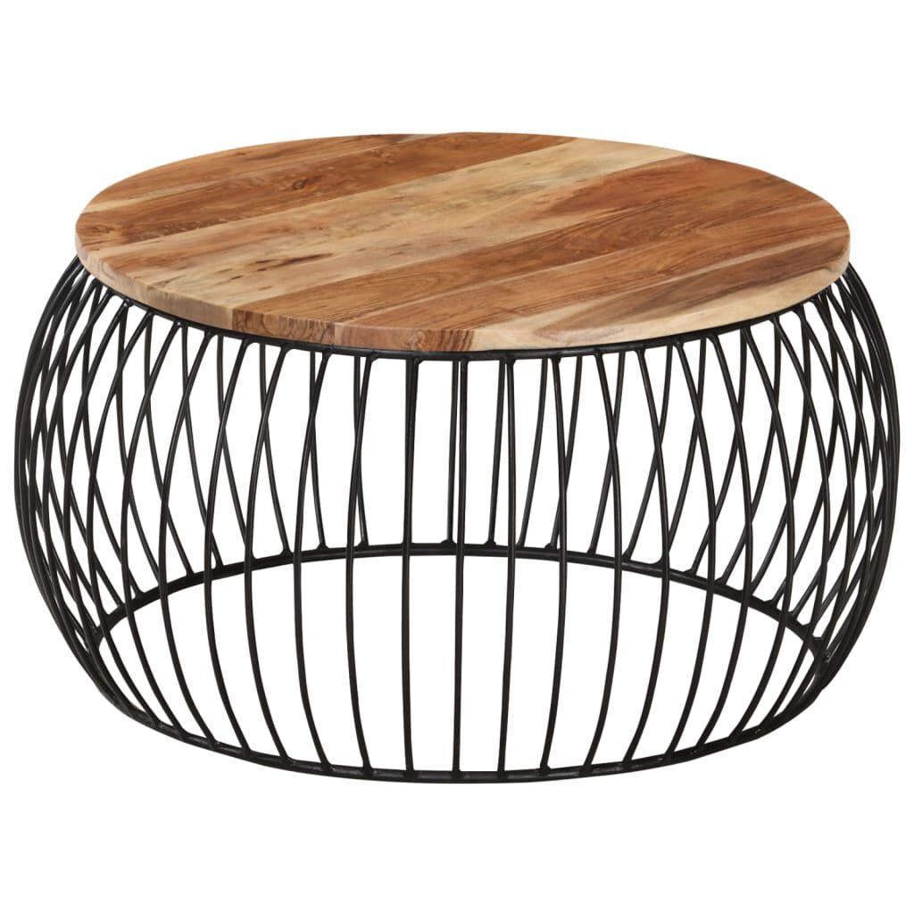 vidaXL Coffee Table Ø68 cm Solid Acacia Wood