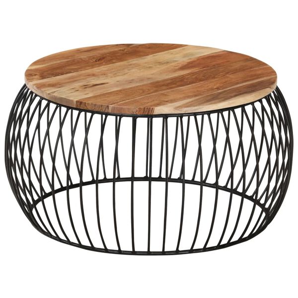 vidaXL Coffee Table Ø68 cm Solid Acacia Wood