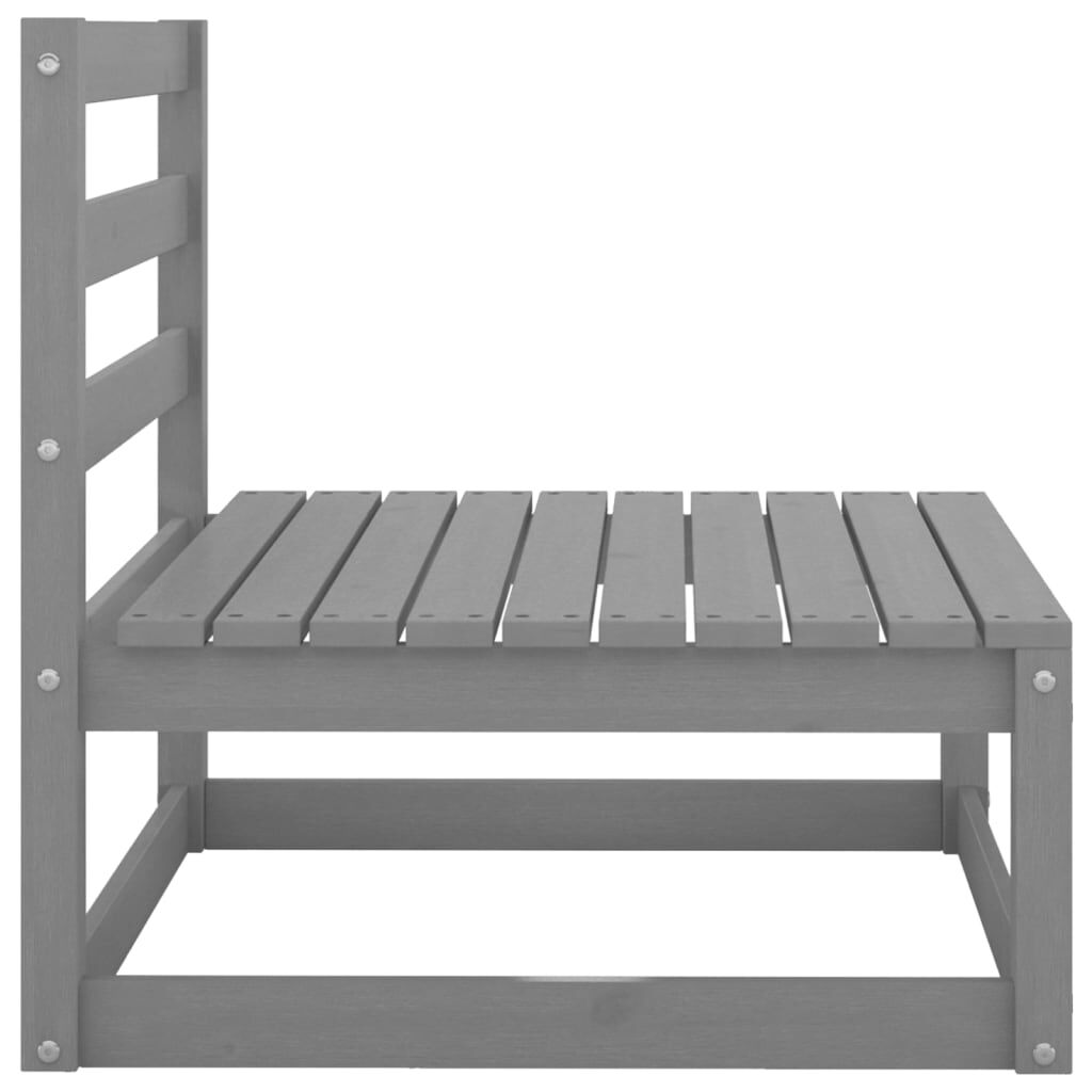 vidaXL 3 Piece Garden Lounge Set Grey Solid Pinewood