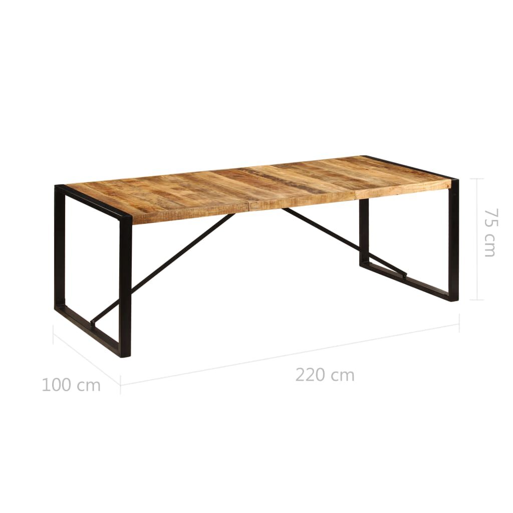 vidaXL Dining Table 220x100x75 cm Solid Mango Wood