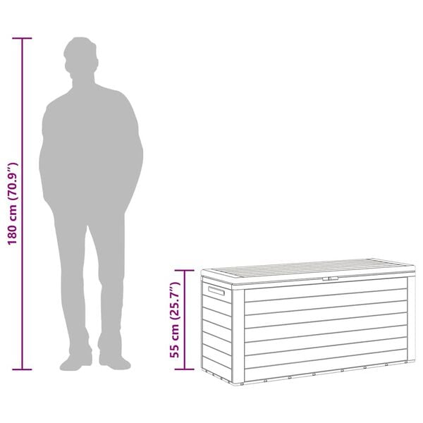 vidaXL Garden Storage Box Anthracite 116x44x55 cm