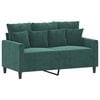 vidaXL 2 Piece Sofa Set with Cushions Dark Green Velvet