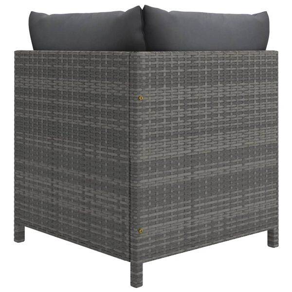 vidaXL 4 Piece Garden Sofa Set with Cushions Poly Rattan Grey