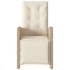vidaXL Reclining Garden Chairs 2 pcs with Footrest Beige Poly Rattan