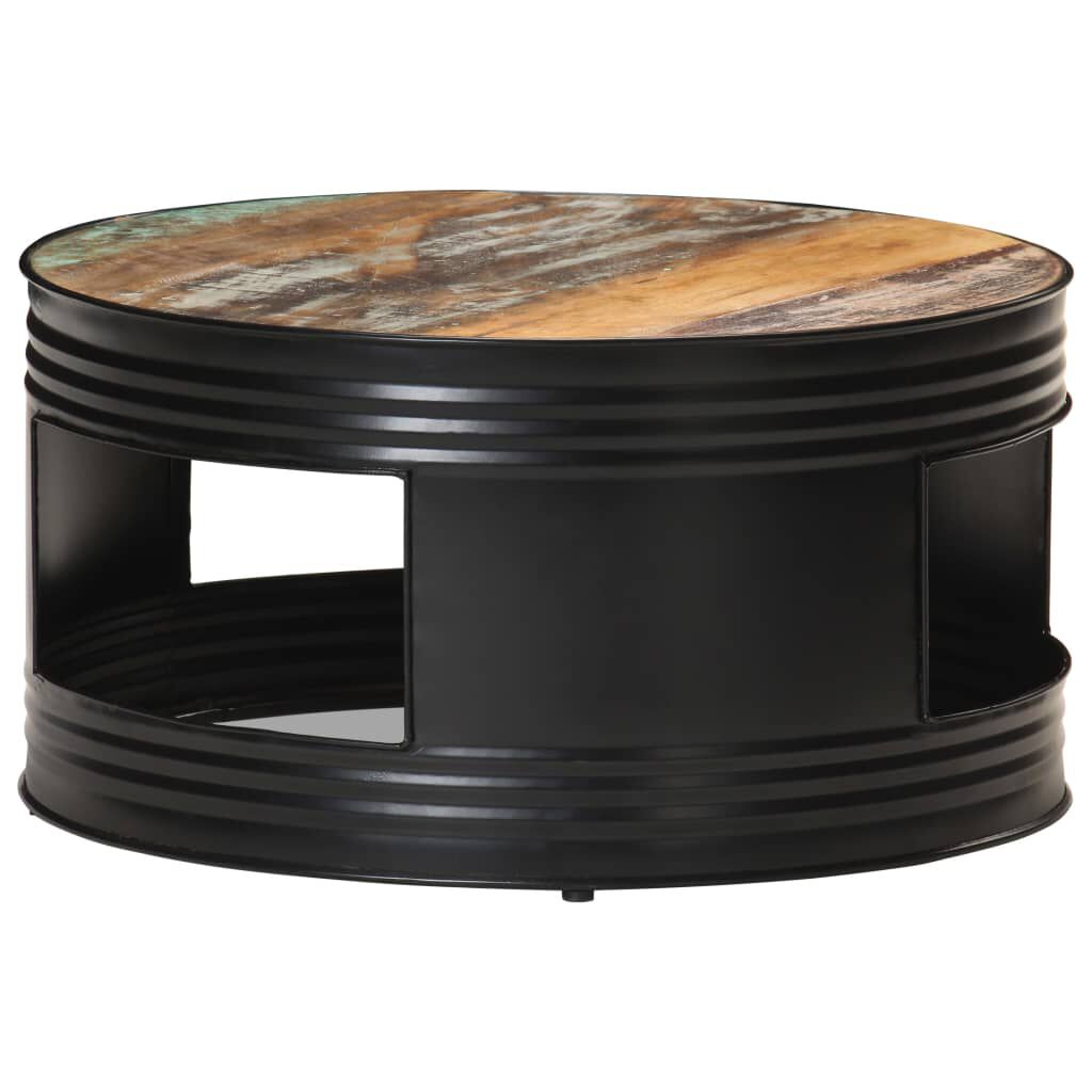 vidaXL Coffee Table Black 68x68x36 cm Solid Reclaimed Wood