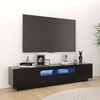 vidaXL TV Cabinet with LED Lights Black 180x35x40 cm