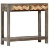 vidaXL Console Table Grey 86x30x76 cm Solid Mango Wood