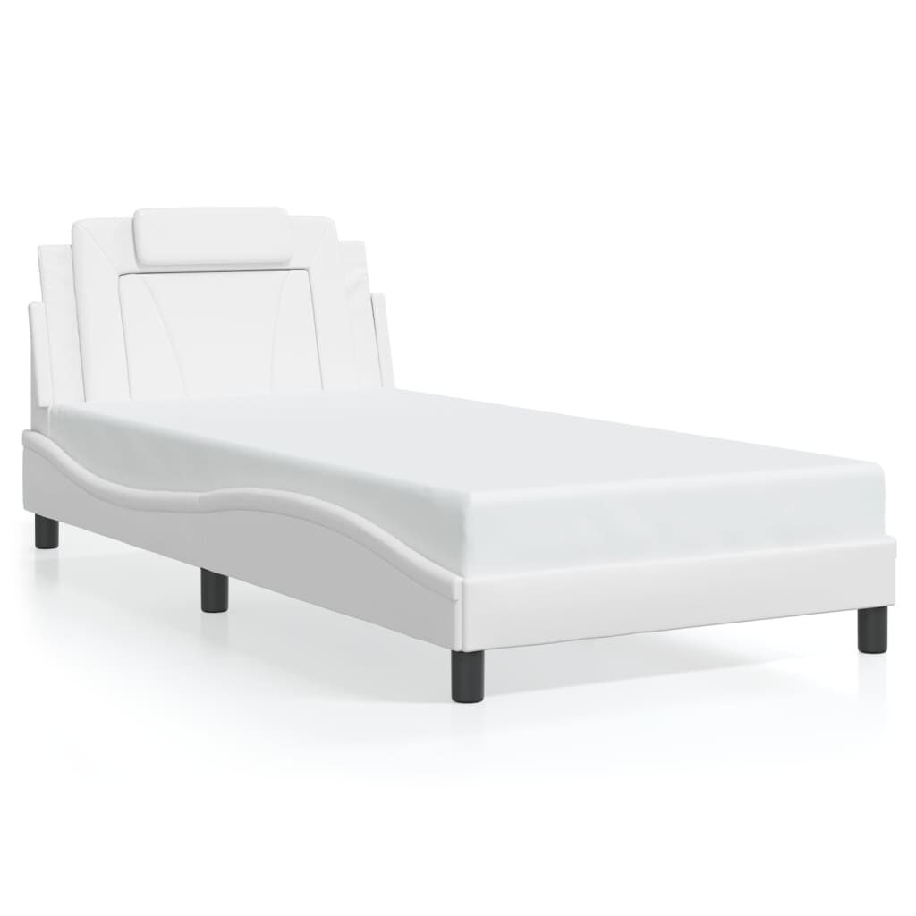 vidaXL Bed Frame without Mattress White 100x203 cm Faux Leather